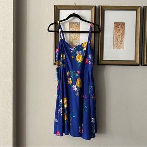 Floral royal blue dress size M
